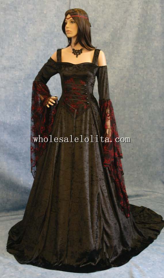 black medieval wedding dresses