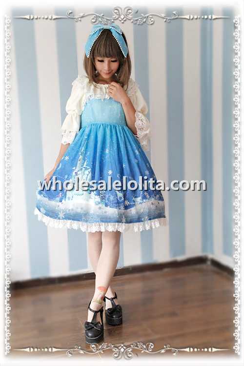 INFANTA Frozen World Printing Chiffon JSK Lolita Dress