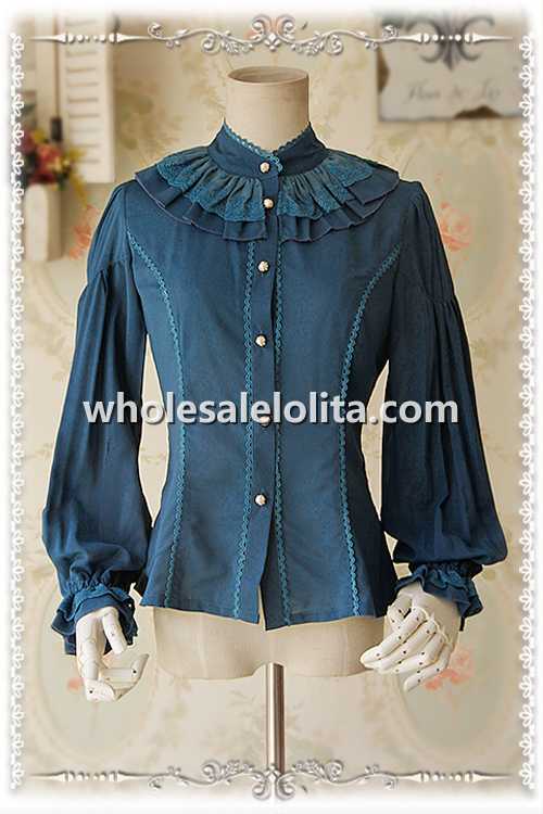 INFANTA Puff Long Sleeves Chiffon Girls Blouse Many Colors