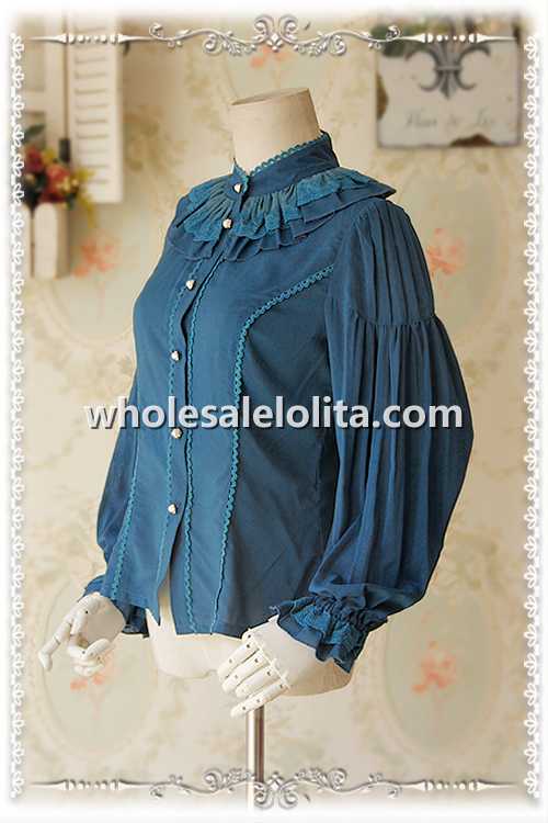 INFANTA Puff Long Sleeves Chiffon Girls Blouse Many Colors