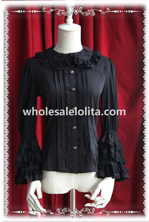 INFANTA Long Layered Lace Sleeves Chiffon Girls Blouse