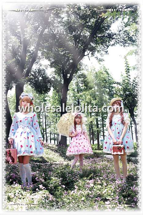 INFANTA Cherry Printing Chiffon Sweet JSK Lolita Dress