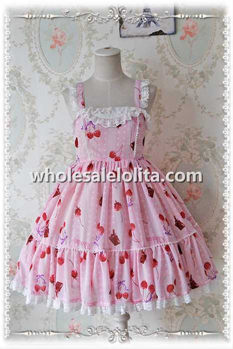 INFANTA Cherry Printing Chiffon Sweet JSK Lolita Dress