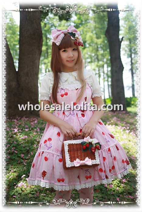 INFANTA Cherry Printing Chiffon Sweet JSK Lolita Dress