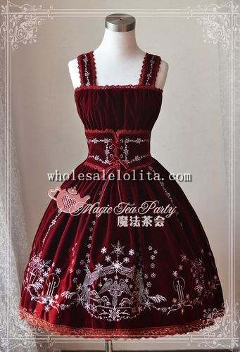 Magic Tea Party WINTER MISSA Embroidery Velveteen JSK Lolita with KC