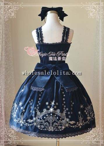 Magic Tea Party WINTER MISSA Embroidery Velveteen JSK Lolita with KC