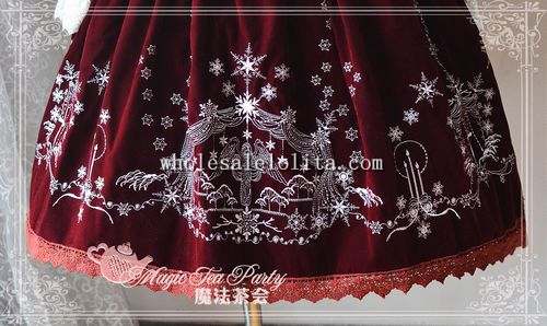 Magic Tea Party WINTER MISSA Embroidery Velveteen JSK Lolita with KC