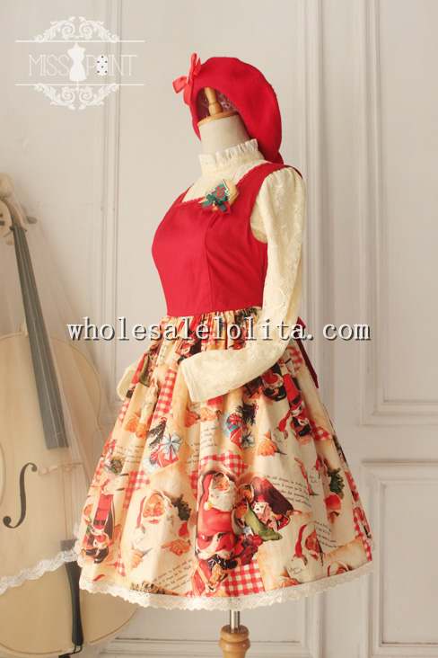 Christmas Printing Empire Waist Sweet Jsk Lolita Dress