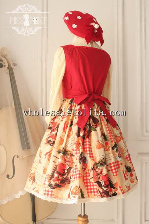 Christmas Printing Empire Waist Sweet Jsk Lolita Dress