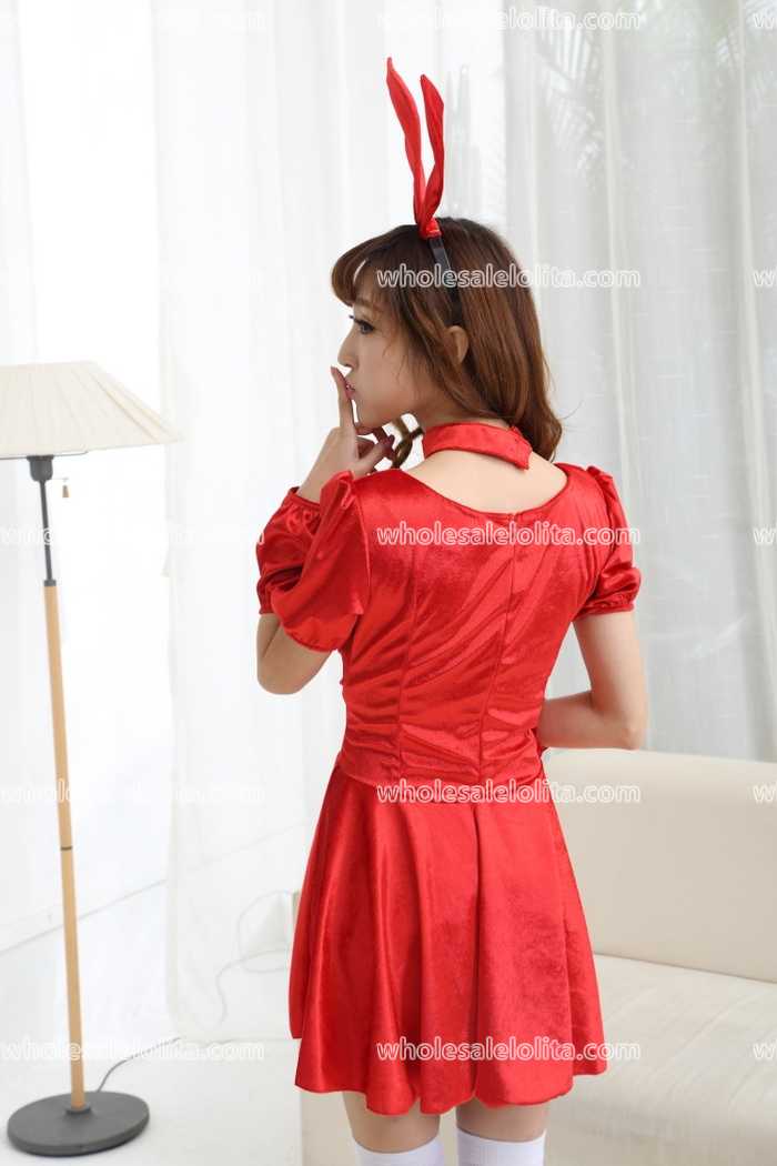 Lovely Black/Red Bunny Suit Lolita Cosplay Party Costumes