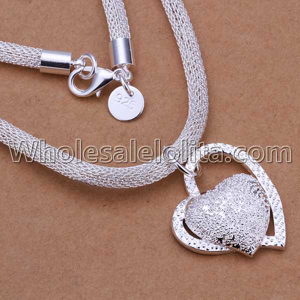 Fashionable Platinum Necklace with Cross Heart Pendant for Versatile Occasions