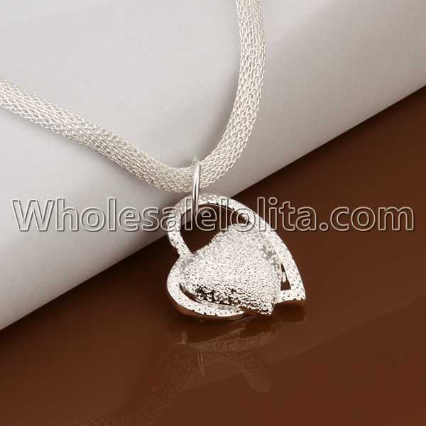 Fashionable Platinum Necklace with Cross Heart Pendant for Versatile Occasions