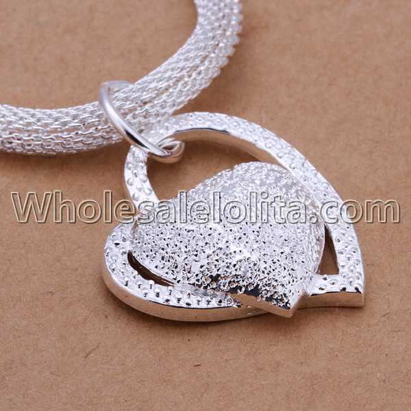 Fashionable Platinum Necklace with Cross Heart Pendant for Versatile Occasions